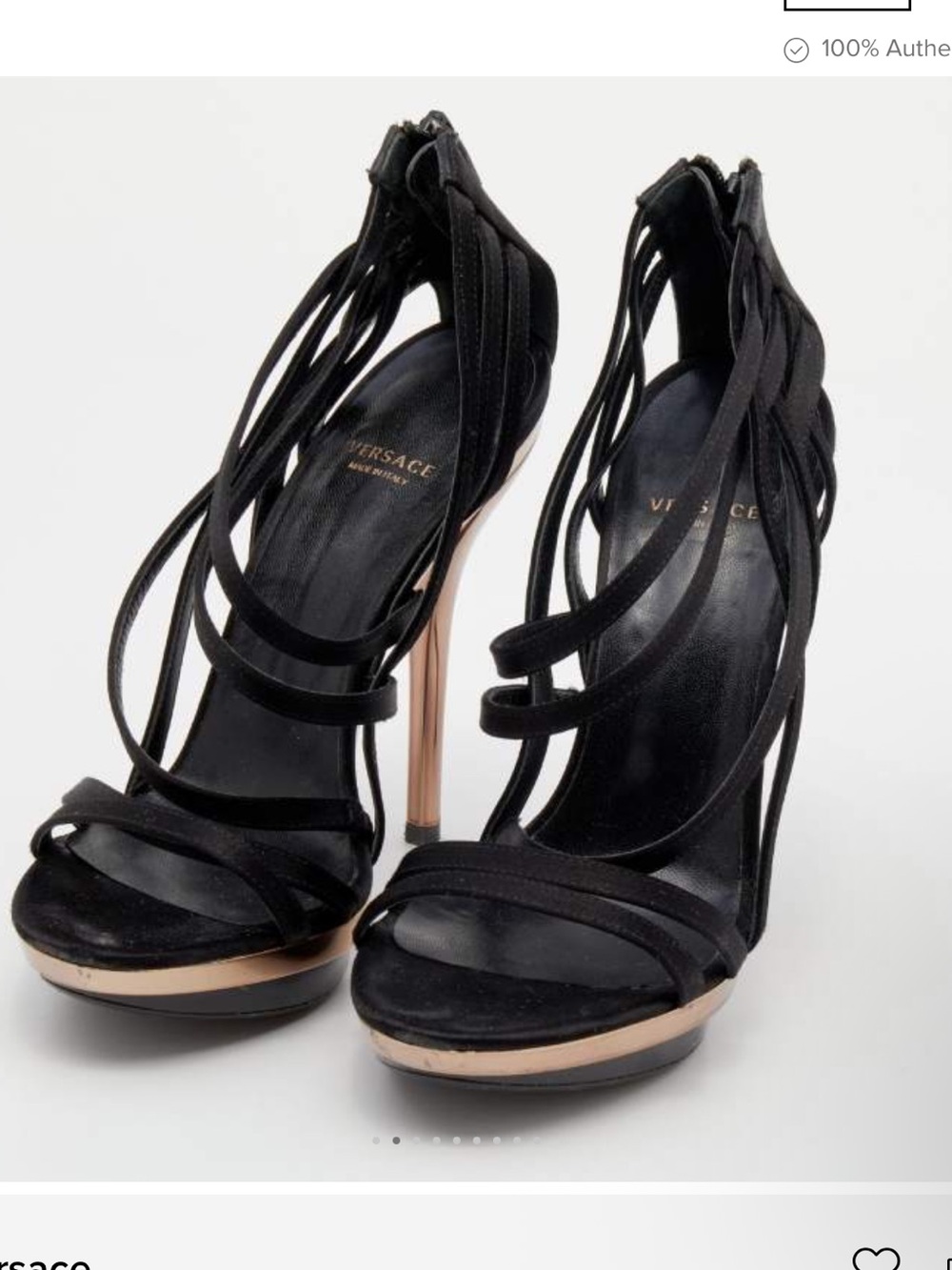 Versace Black Satin Strappy Platform Stiletto Heels Sandals